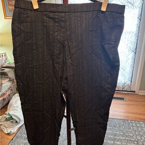 Alfred Dunner Women's Black Pinstripe Trousers